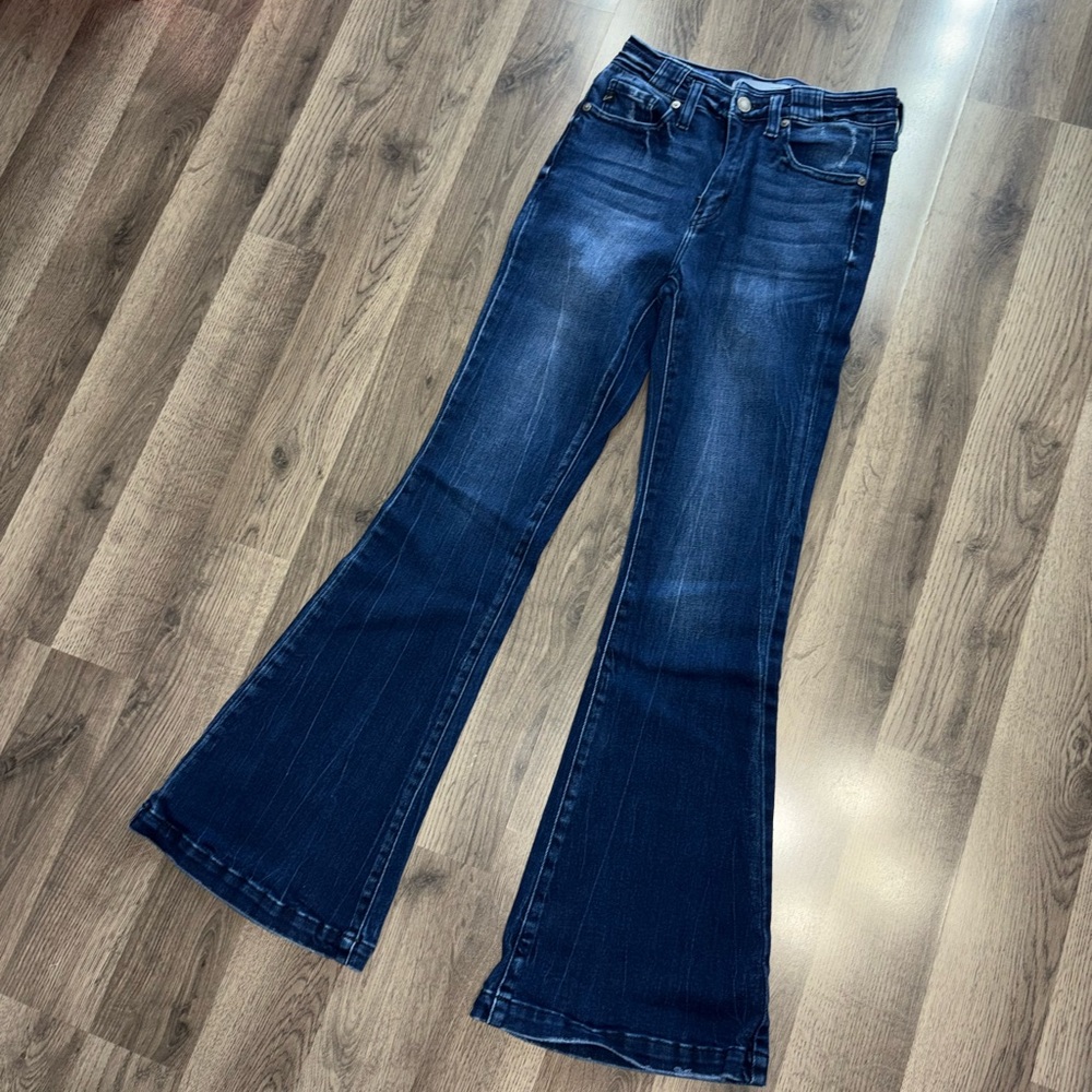 KanCan Dark Blue High-Rise Flare Jeans